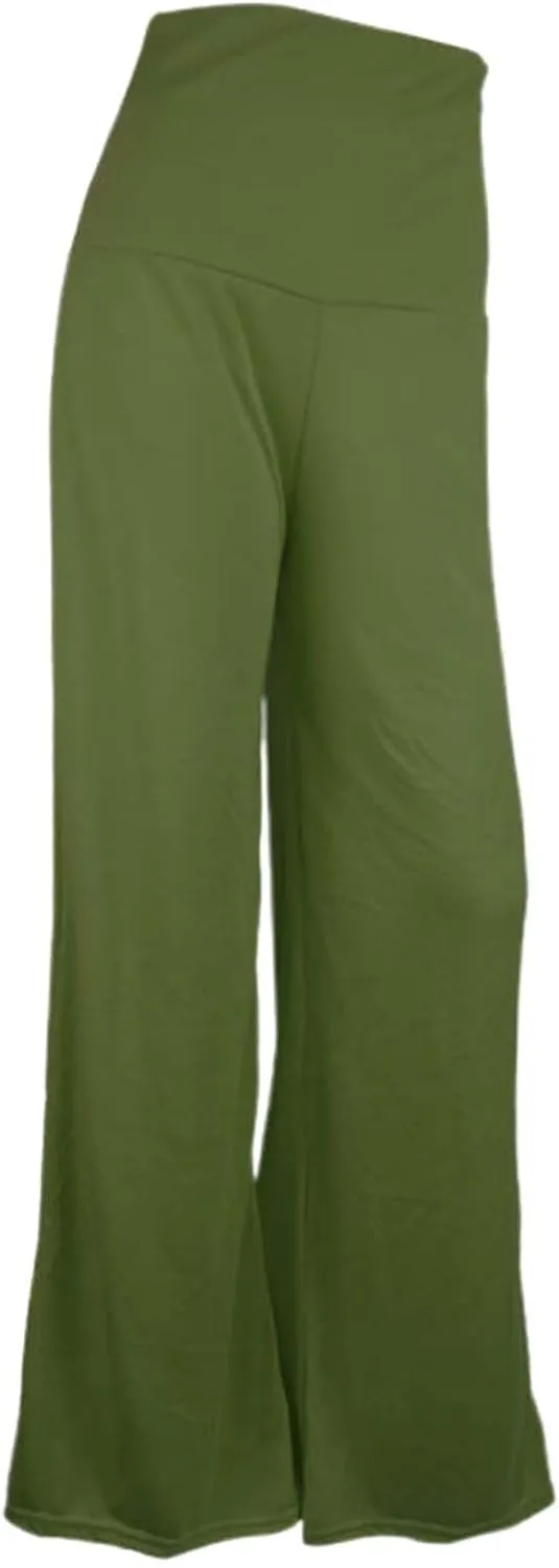 Wide Leg Pants for Women High Waist Yoga Pants Loose Stretch Comfy Sweatpants Trendy Solid Color Casual Trousers