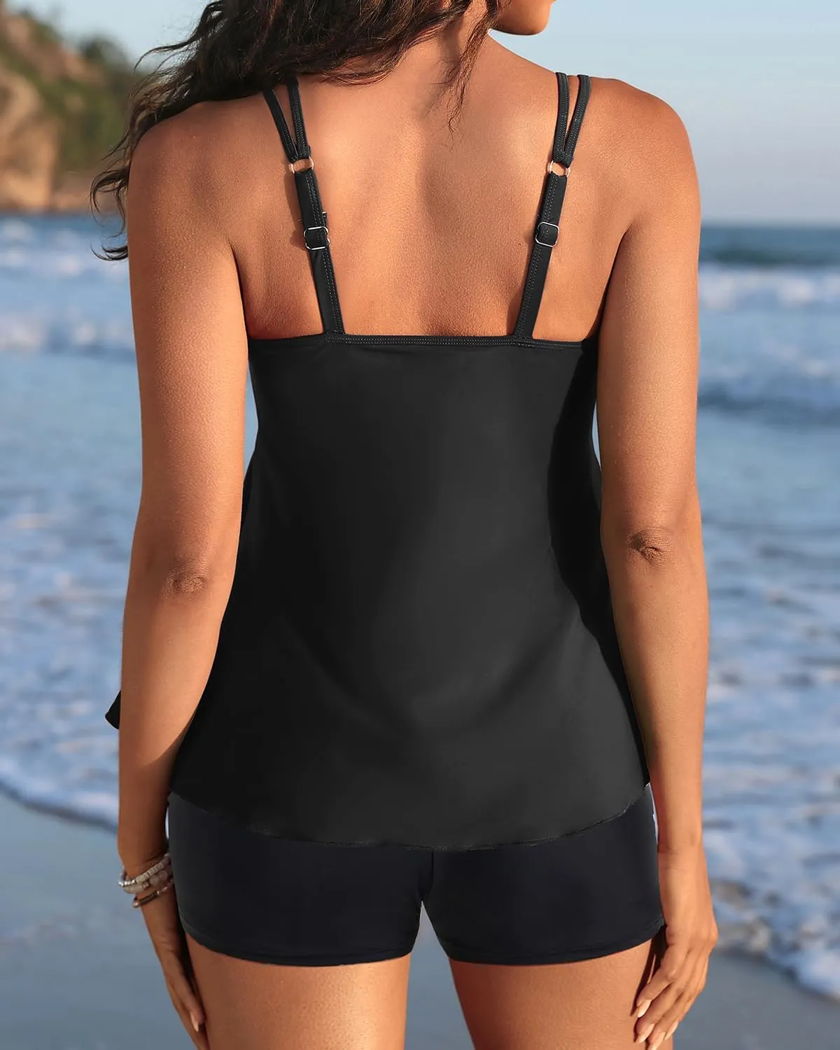 Women Tankini Swimsuit with Shorts - Flowy Two Piece Swimsuits Tummy Control Bathing Suits 2025 Swimwear