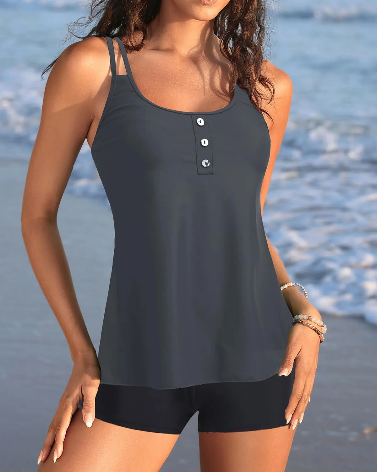 Women Tankini Swimsuit with Shorts - Flowy Two Piece Swimsuits Tummy Control Bathing Suits 2025 Swimwear