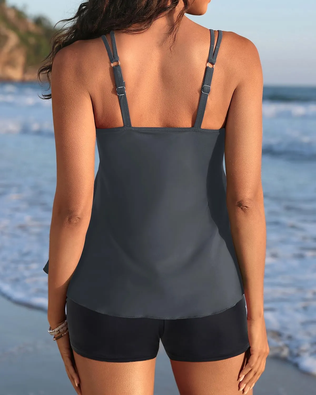 Women Tankini Swimsuit with Shorts - Flowy Two Piece Swimsuits Tummy Control Bathing Suits 2025 Swimwear