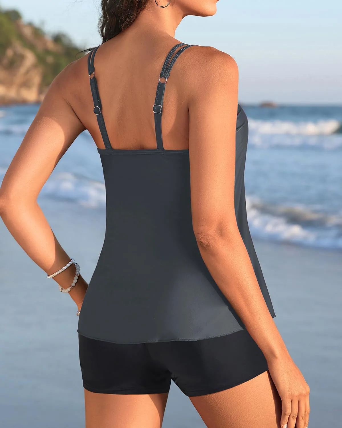 Women Tankini Swimsuit with Shorts - Flowy Two Piece Swimsuits Tummy Control Bathing Suits 2025 Swimwear
