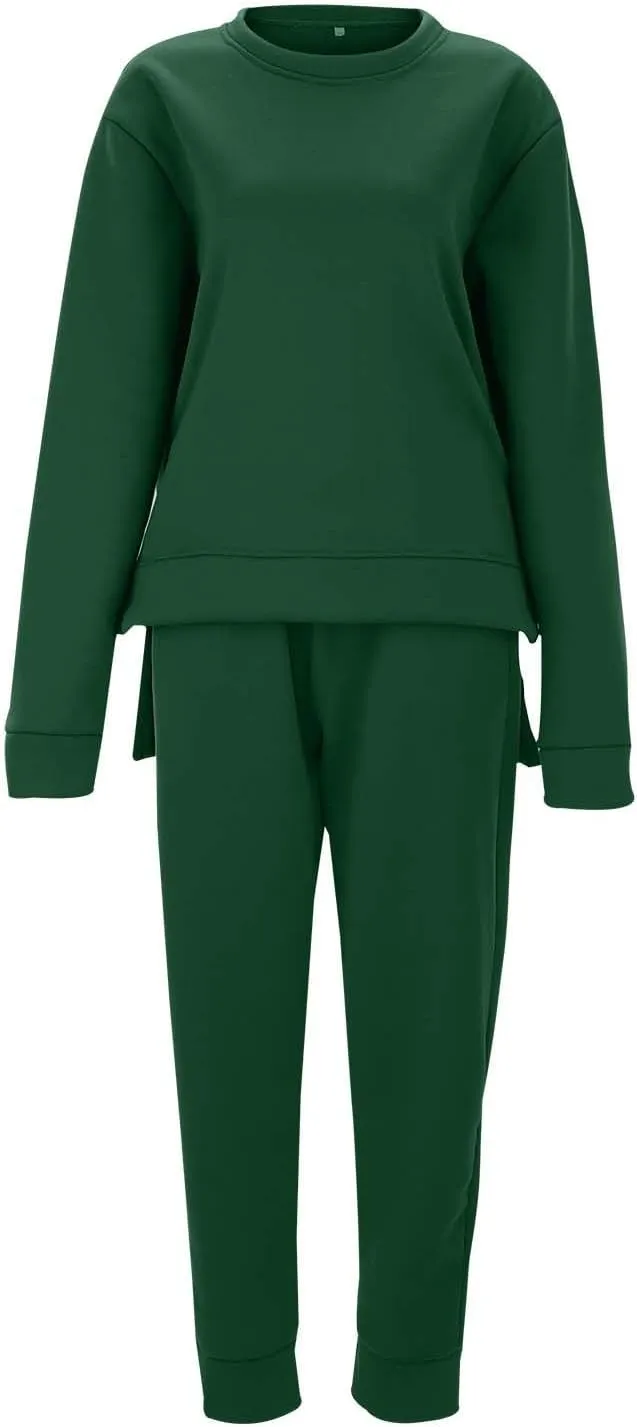 Women's 2 Piece Outfits Long Sleeve Crewneck Comfy Loungewear Jogger Sweatsuit Sets Sweatsuits