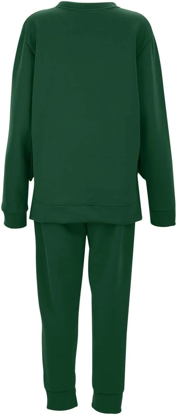 Women's 2 Piece Outfits Long Sleeve Crewneck Comfy Loungewear Jogger Sweatsuit Sets Sweatsuits