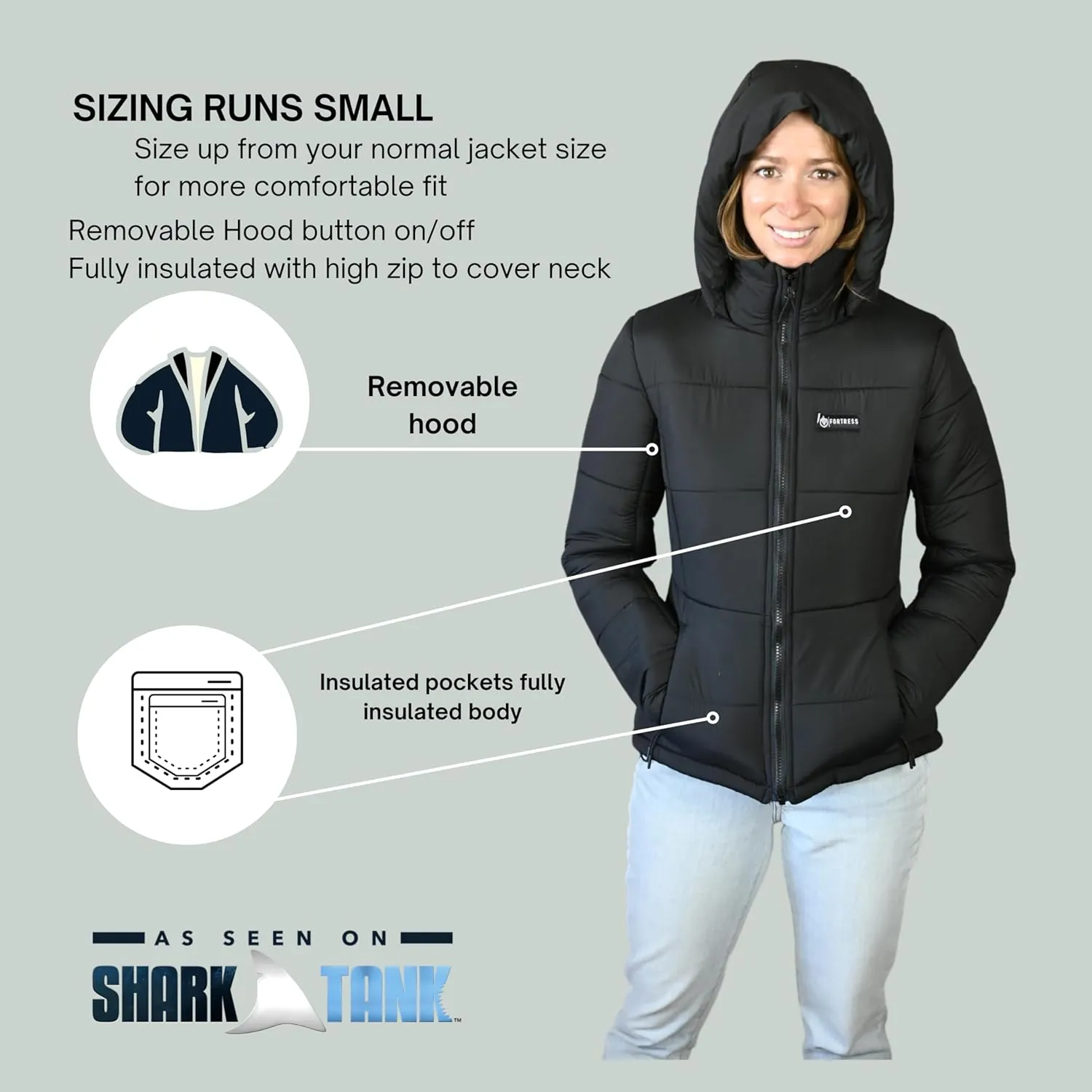 Womens Arctic Puffer Jacket (Shark Tank) Insulated Lightweight & Heavyweight Coat Jacket | -5F to 70F