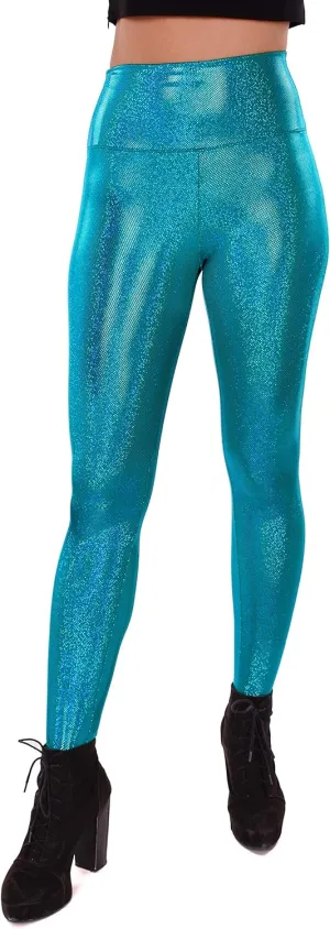 Women's Holographic Leggings: Iridescent Disco Leggings Many Colors! Fun Festival Outfit - Made in The USA