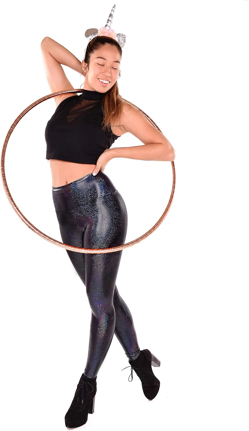 Women's Holographic Leggings: Iridescent Disco Leggings Many Colors! Fun Festival Outfit - Made in The USA