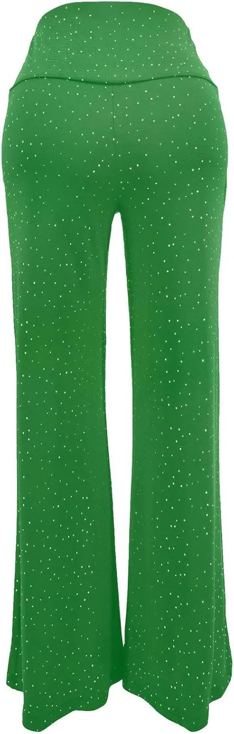 Women's Stretchy Wide Leg Yoga Pants Casual Comfy High Waist Palazzo Lounge Pants Loose Dance Trousers Comfy Slacks
