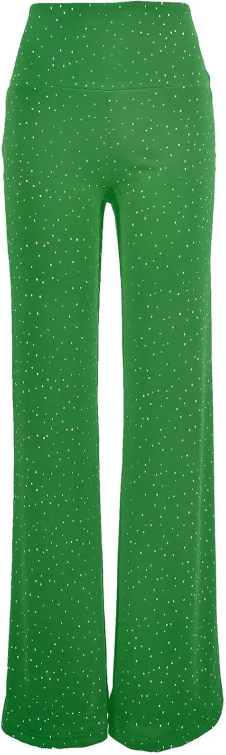 Women's Stretchy Wide Leg Yoga Pants Casual Comfy High Waist Palazzo Lounge Pants Loose Dance Trousers Comfy Slacks