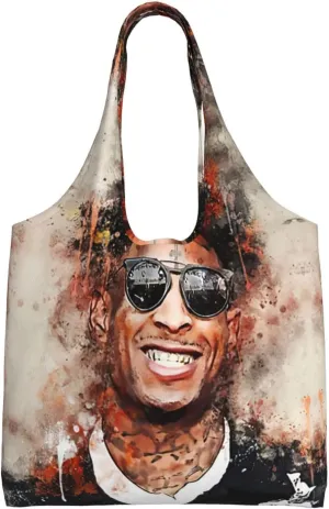 Young Musics Thug Shoulder Canvas Tote for Women Weekender Handbag Reusable Grocery Shopping Bag