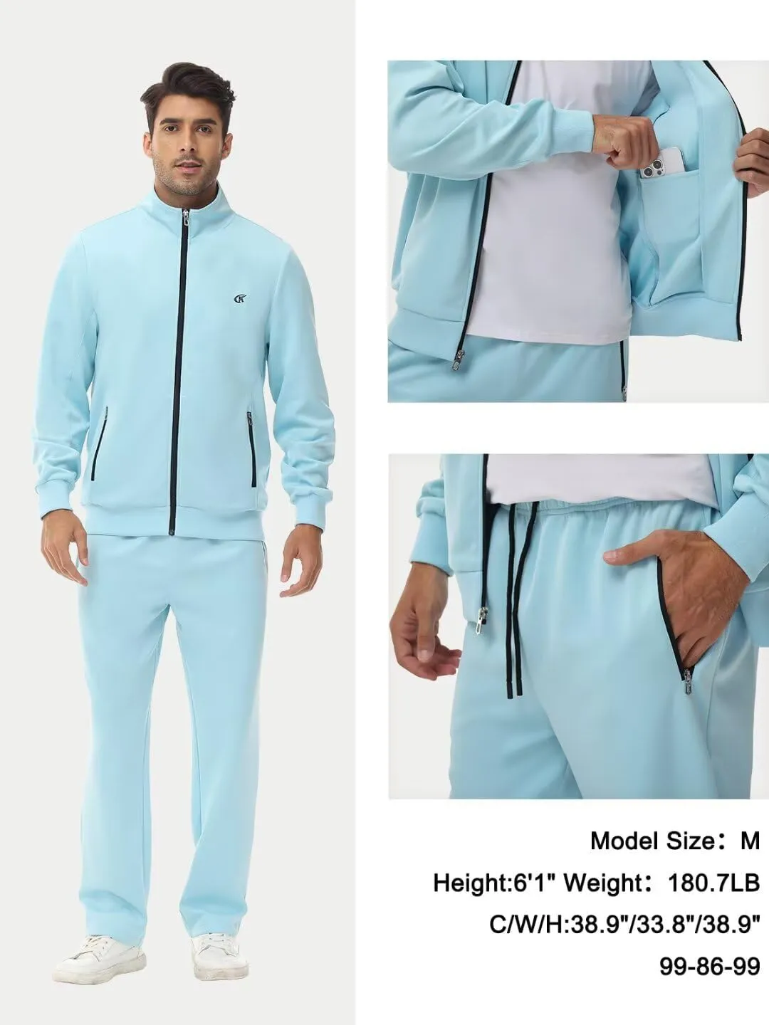 yuyangdpb Men's Tracksuits 2 Piece Outfits Full Zip Sports Sweatsuit Jogging Suits