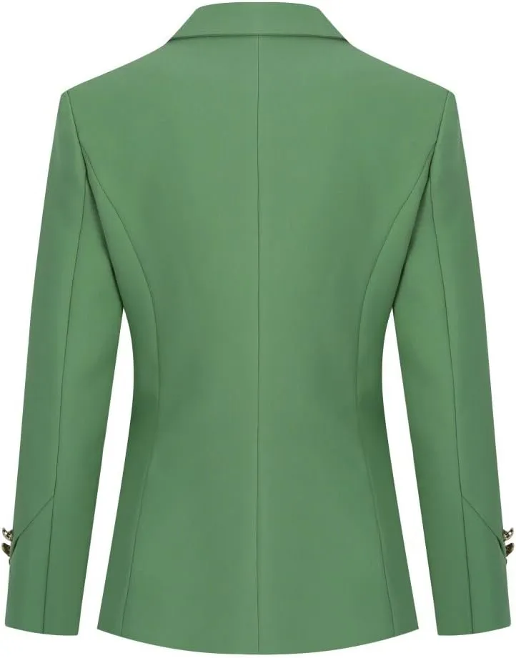 YYNUDA Women's 1 Button 2 Piece Lady Suit Set Office Work Solid Blazer Jacket and Pants